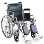 Silla de Ruedas con Elevapiernas Cromada Vinipiel Reposabrazos Desmontables