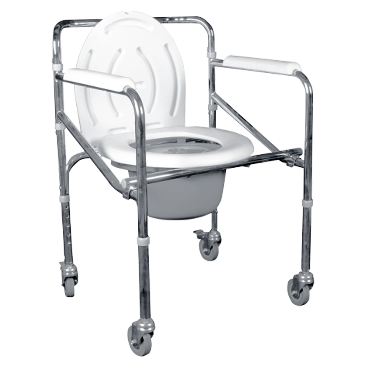 Silla Comodo Cromado con Ruedas