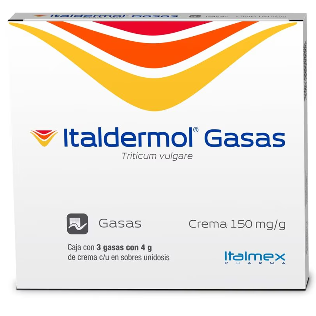 Italdermol Gasas 150 mg/g – Caja con 3 Gasas Impregnadas con 4 g de Crema